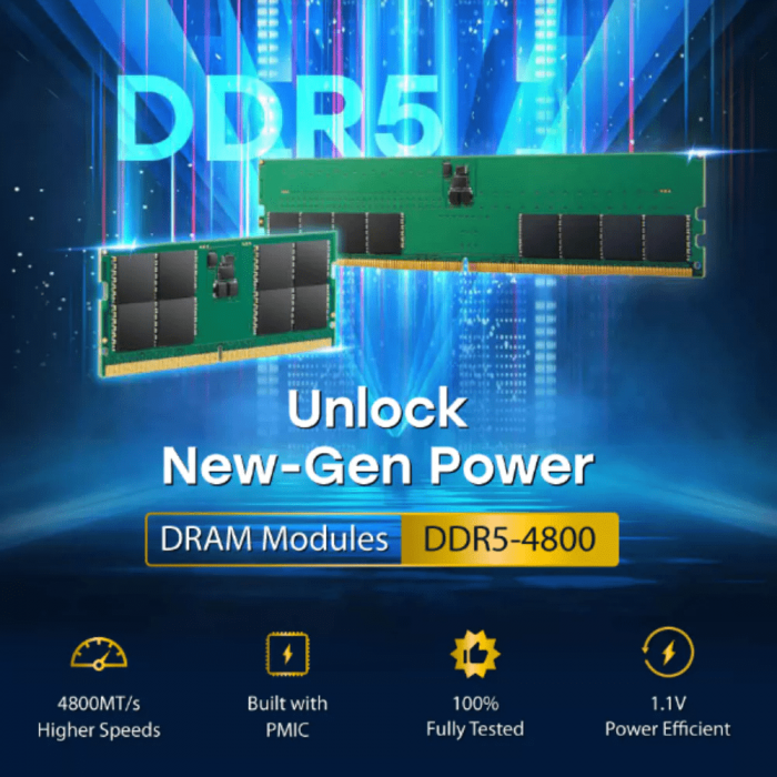 RAM Laptop Transcend JM4800ASE-16G 16GB (1x16GB / 4800MHz / DDR5 / CL40 / SO-DIMM)