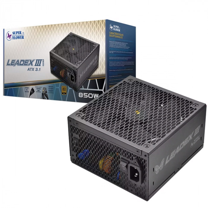 PSU Super Flower Leadex III 850W (ATX 3.1 / Full-Modular / 80 Plus Gold)