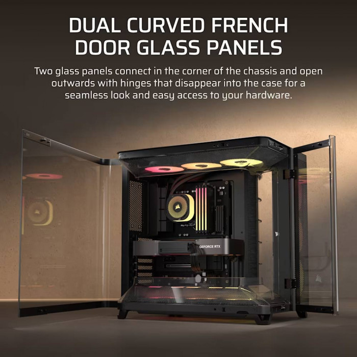 Case Corsair AIR 5400 RS-R ARGB Tempered Glass Mid-Tower, Black