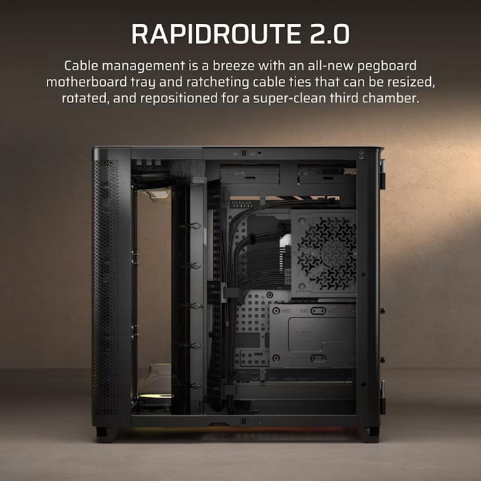 Case Corsair AIR 5400 RS-R ARGB Tempered Glass Mid-Tower, Black
