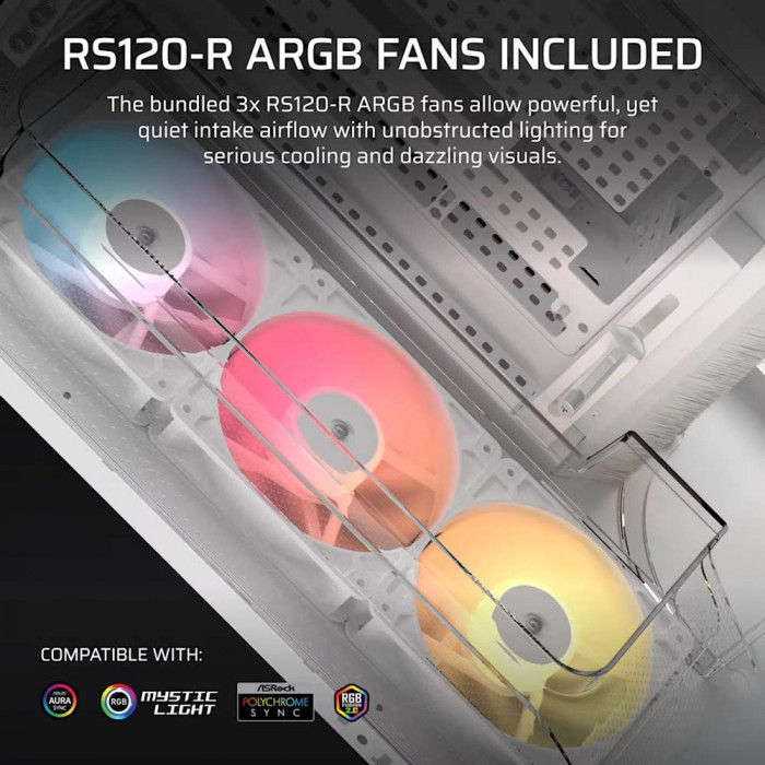 Case Corsair AIR 5400 RS-R ARGB Tempered Glass Mid-Tower, White