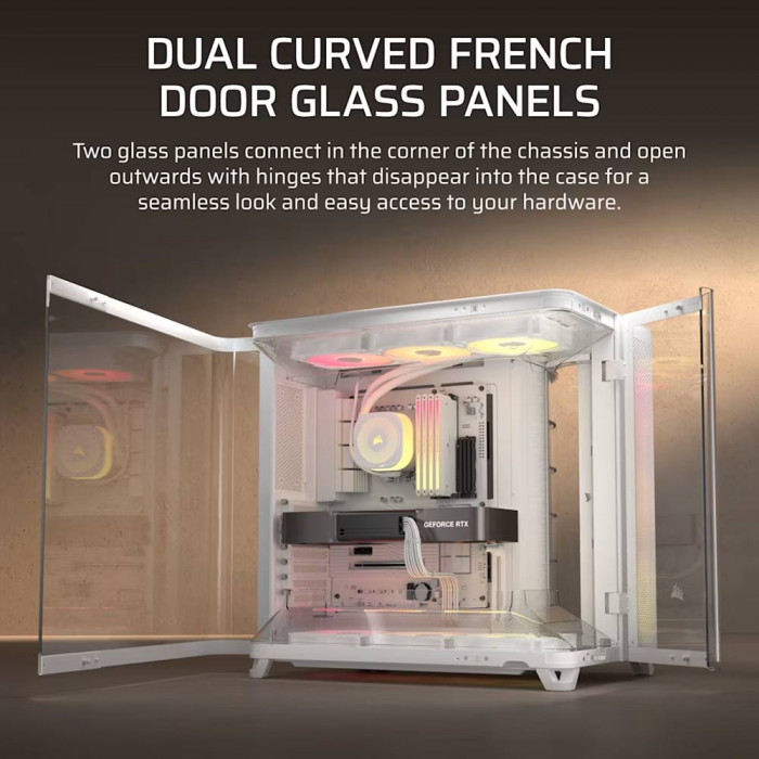 Case Corsair AIR 5400 RS-R ARGB Tempered Glass Mid-Tower, White