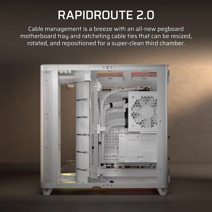 Case Corsair AIR 5400 RS-R ARGB Tempered Glass Mid-Tower, White