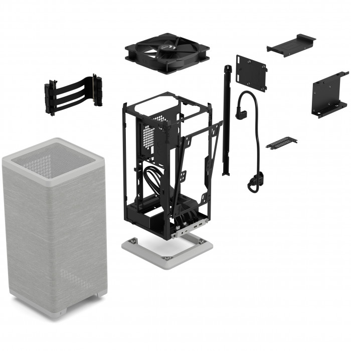 Vỏ case máy tính Mini ITX Fractal Mood (Light Gray)