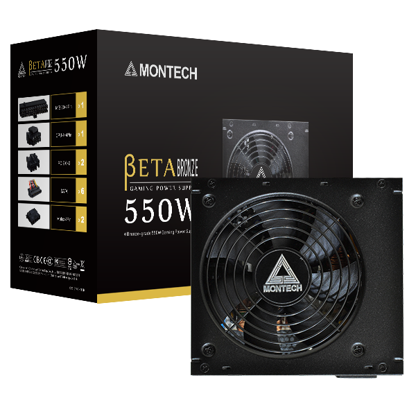 Nguồn máy tính Montech Beta 550 Bronze - Đen 