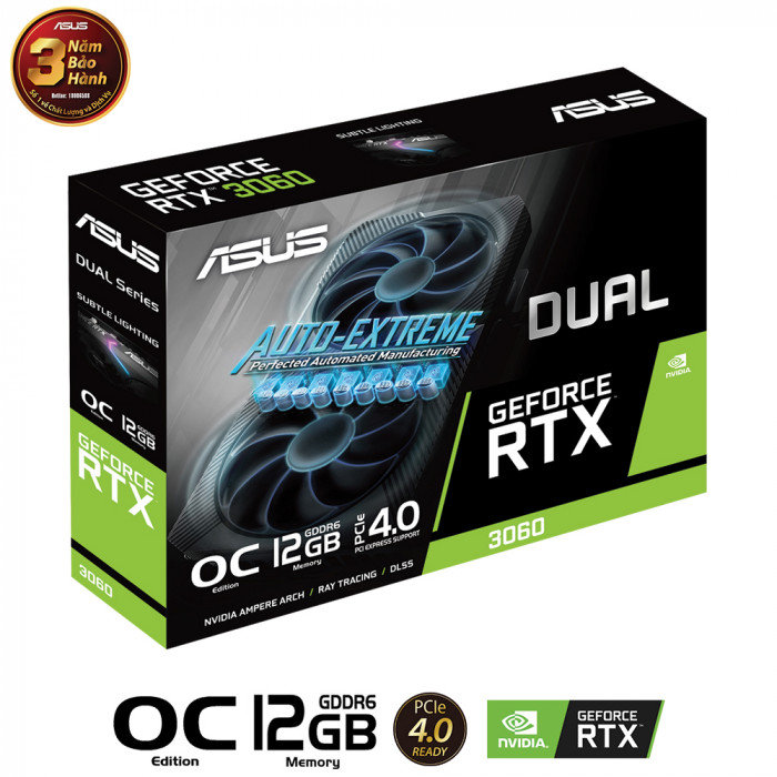 VGA Asus DUAL GeForce RTX™ 3060 V2 OC Edition 12GB GDDR6 