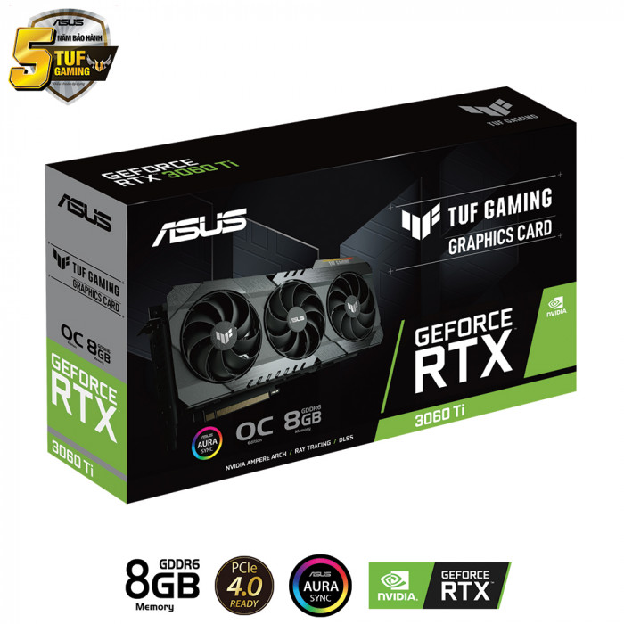 VGA Asus TUF Gaming GeForce RTX 3060 Ti V2 OC Edition 8GB GDDR6