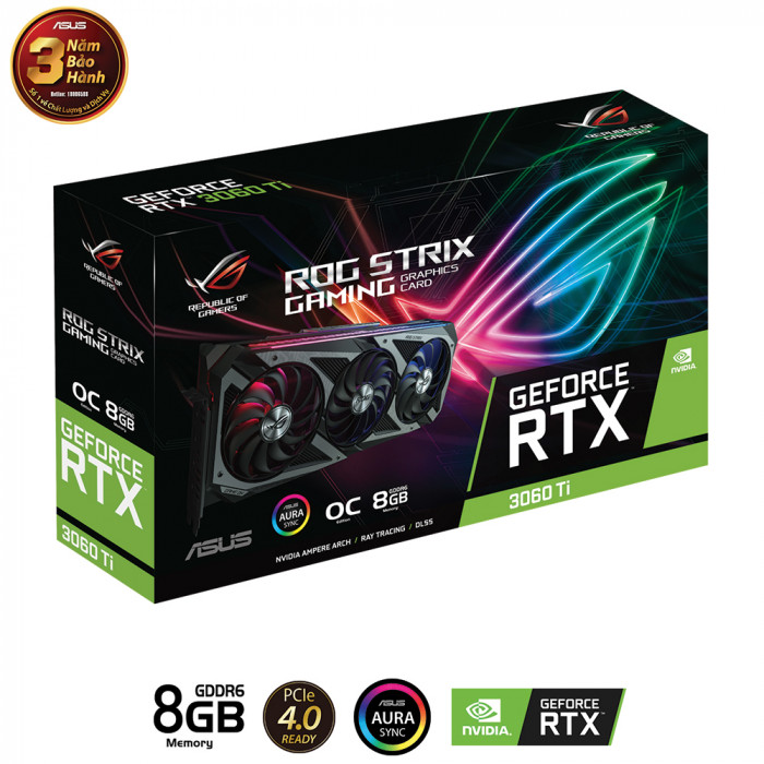 VGA Asus ROG Strix GeForce RTX 3060 Ti V2 OC Edition 8GB GDDR6