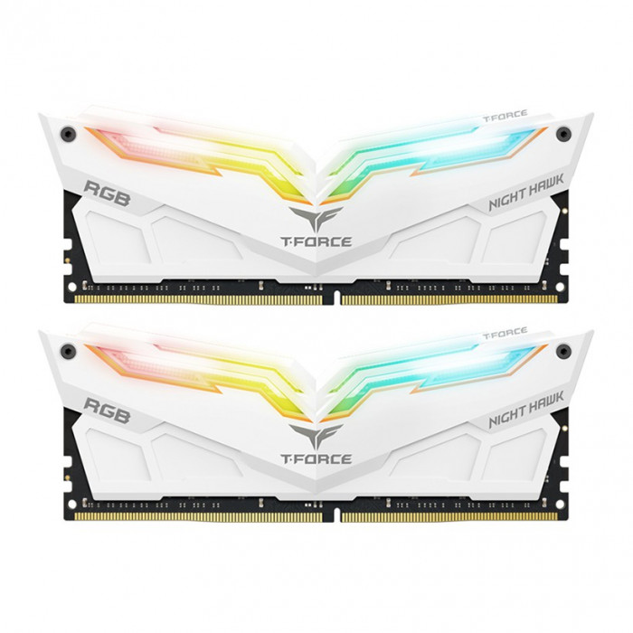 RAM TeamGroup NIGHT HAWK RGB 16GB (2 x 8GB) DDR4 Bus 3000MHz White