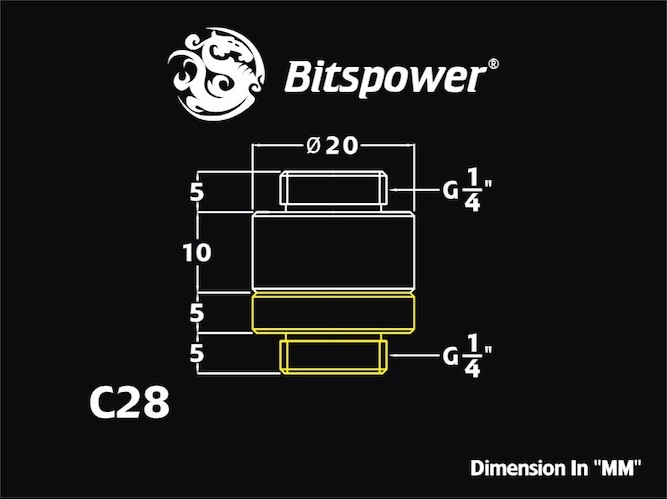 Bitspower Fitting MINI D-Plug Set (Black Sparkle)