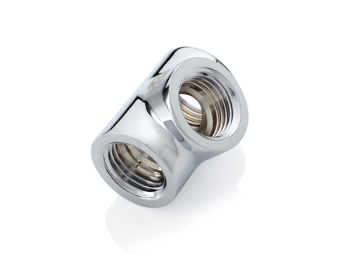 Bitspower Silver Shining T-Block With Triple IG1/4