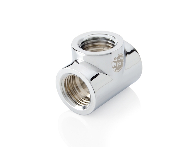 Bitspower Silver Shining T-Block With Triple IG1/4