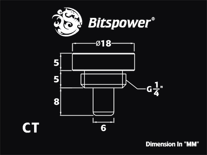 Bitspower Temperature Sensor Stop Fitting (Carbon)