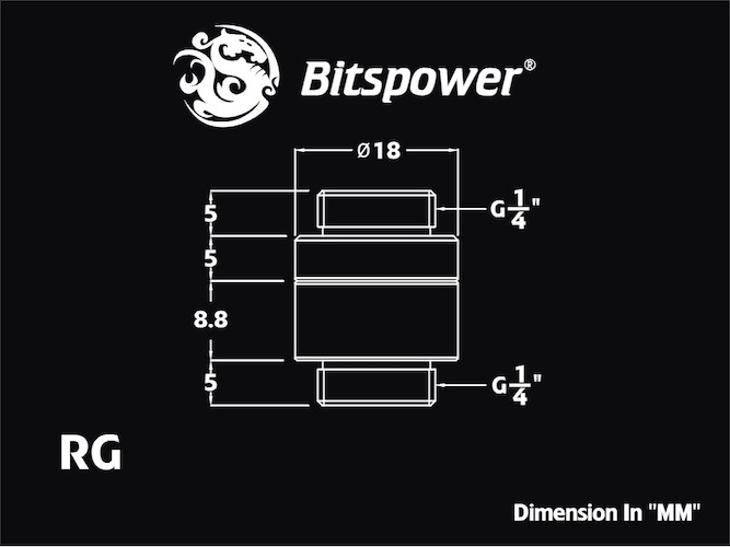Bitspower Fitting Dual (Carbon)