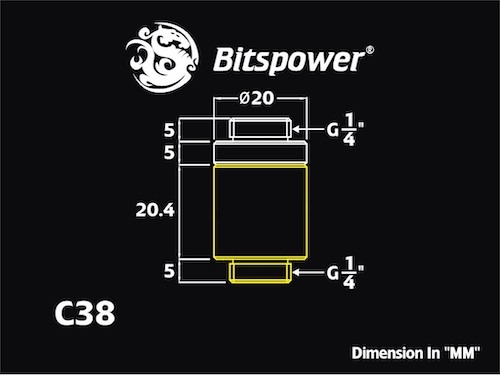 Bitspower Fitting D-Plug Set-One INCH (Carbon)