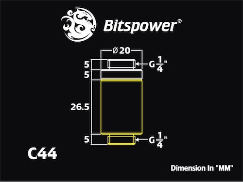 Bitspower Fitting D-Plug Set -31.5MM (Carbon)