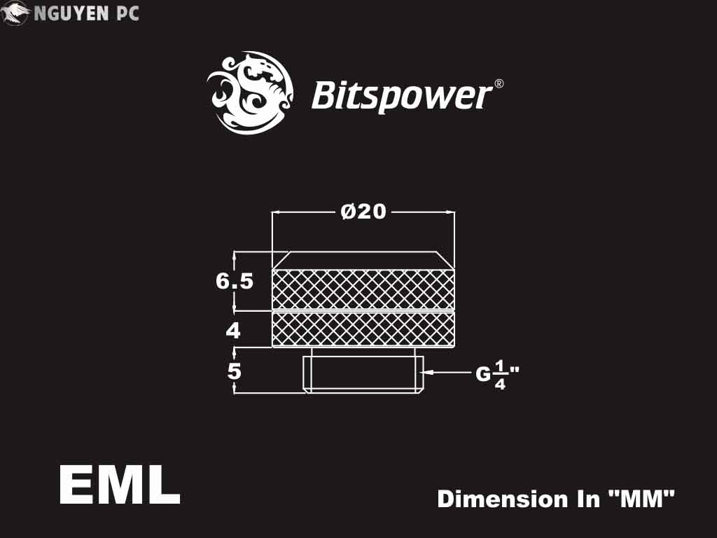 Bitspower Fitting Cắm Ống OD12MM (True Brass)