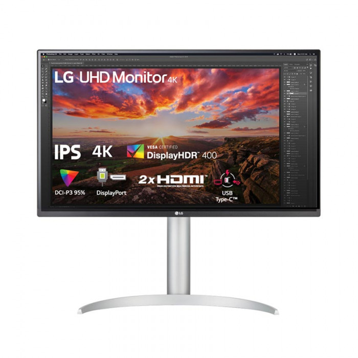 Màn Hình LG UHD 4K 27 inch IPS VESA DisplayHDR™ 400 USB Type-C™ Chân đế linh hoạt 27UP850-W