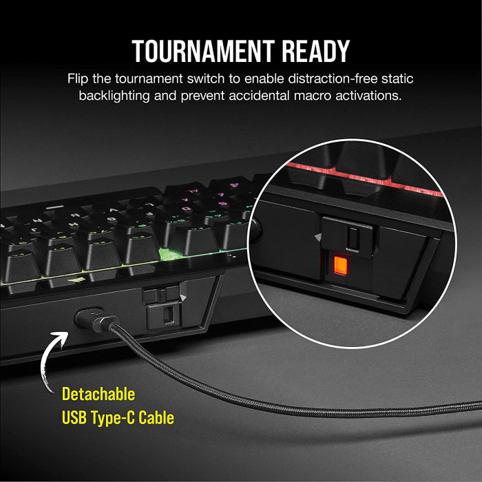 Bàn phím Corsair K70 RGB TKL CHAMPION SERIES Mechanical Gaming Keyboard — CHERRY MX Red