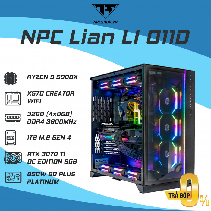 NPC Lian LI O11D XL Ryzen 9 - 5900X | 32GB | RTX 3070 TI | 2TB SSD