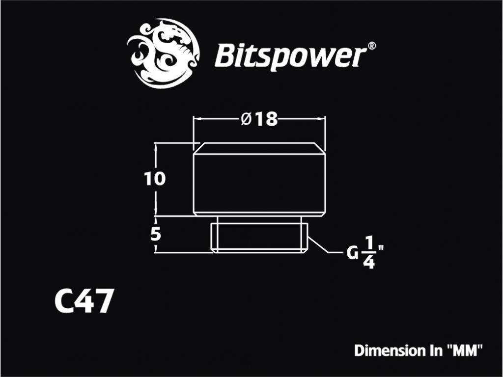 Bitspower Fitting Cắm Ống OD12MM V2 (Black Sparkle)