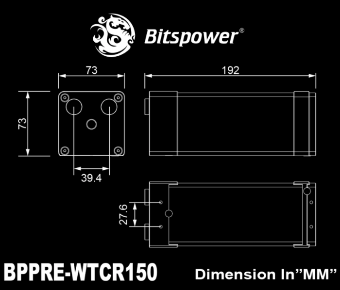 Bitspower Premium Cuboid Reservoir 150