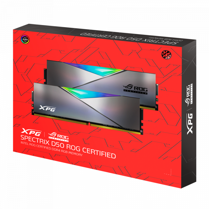 RAM ADATA XPG SPECTRIX D50 ROG CERTIFIED DDR4 16GB (2x8G) 3600 DARK SILVER RGB 