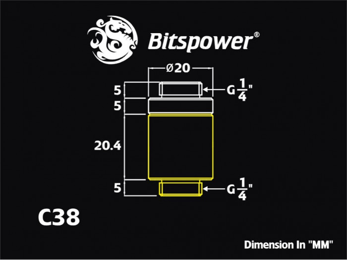 Bitspower Fitting D-Plug Set-One INCH (True Brass)
