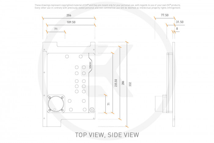 Tấm nước EK dành cho case Lian Li PC O11 Mini (D5 PWM)
