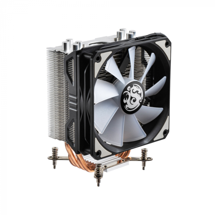 Bitspower Phantom CPU Air Cooler with 4 Heat Pipes - Silver (DRGB)