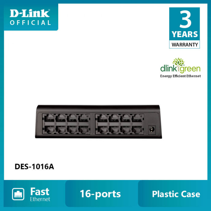 Switch D-Link 16 cổng 10/100M RJ45 - (DES-1016A)