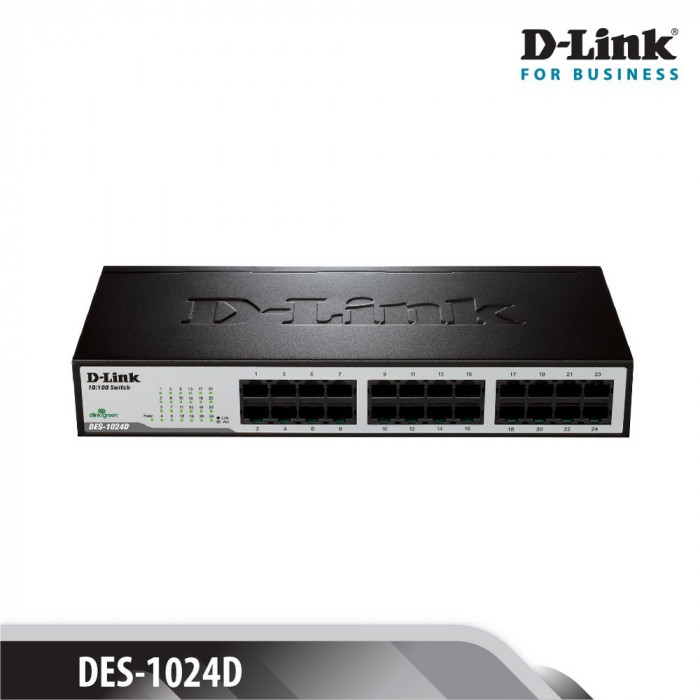 Switch D-Link 24 cổng 10/100M RJ45 - (DES-1024D)