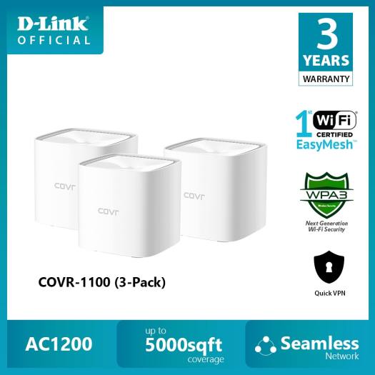 Bộ MESH Wifi D-Link COVR-1100-3 Chuẩn AC1200 (PACK 3PCS)