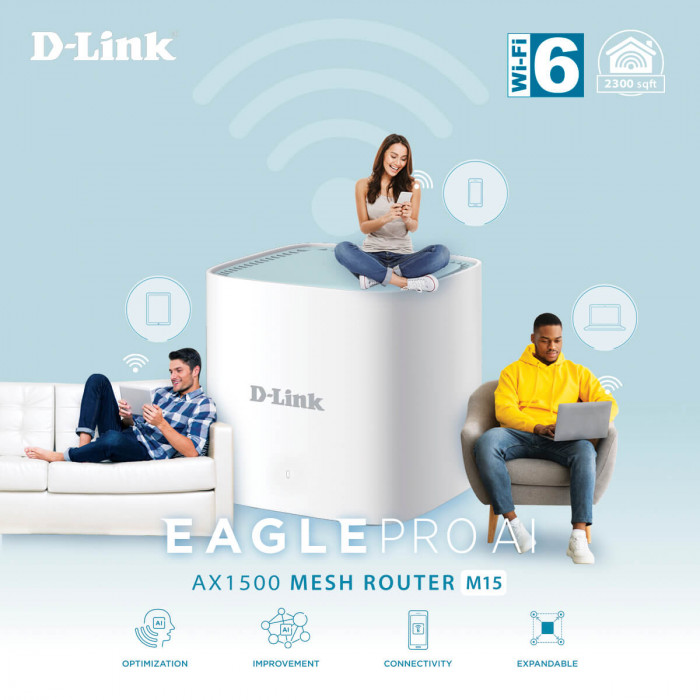 Bộ MESH Wifi D-Link M15 (2 PACK) Chuẩn AX1500