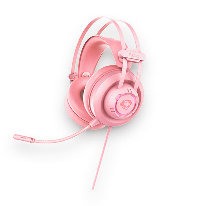 Tai nghe chơi game AKKO AD701 Pink (Over Ear/RGB/USB/Âm thanh 7.1)