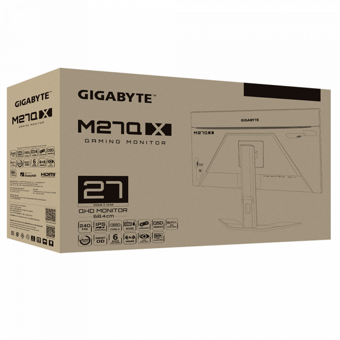 Màn hình Gigabyte M27Q X Gaming Monitor 24 inch QHD (IPS/1ms/240Hz/140% sRGB/92% DCI-P3)
