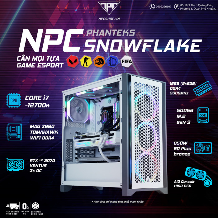 NPC 4000D SNOWFLAKE ( i7-12700K/16GB/500GB/RTX 3070)
