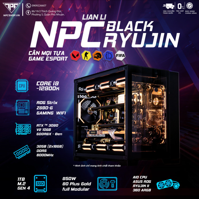 NPC Lian Li BLACK RYUJIN (i9-12900K/32GB/1TB/RTX 3080 V2)