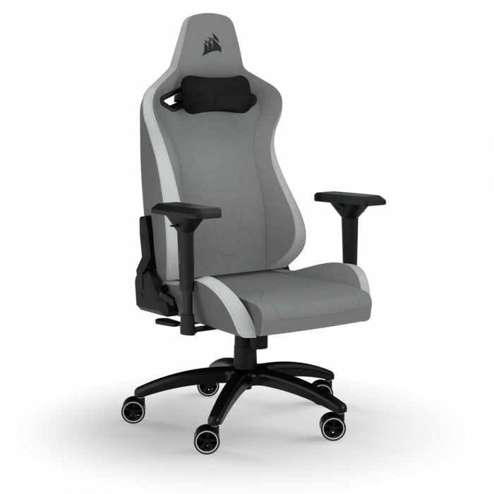 Ghế Gaming Corsair TC200 Gaming Chair Soft Fabric – Light Grey/White