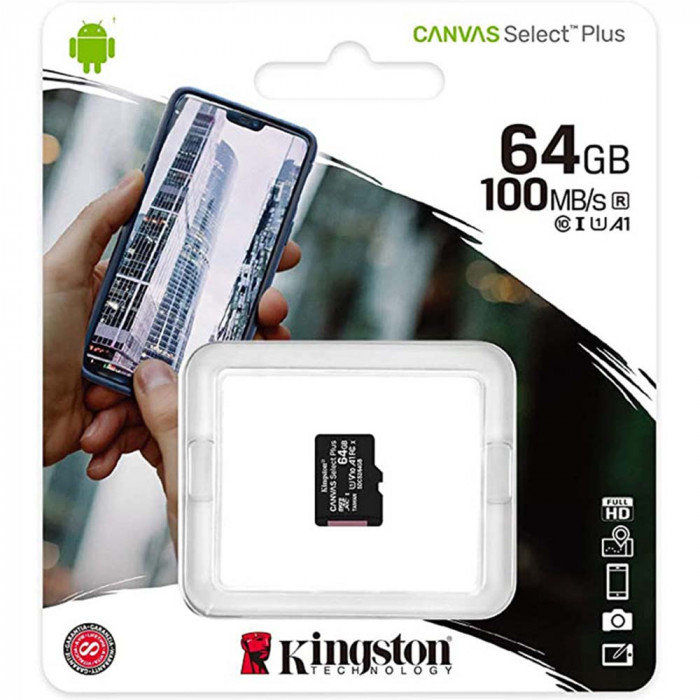 Thẻ nhớ Kingston Canvas Select 2 64GB micSD Select Pls 100R C10