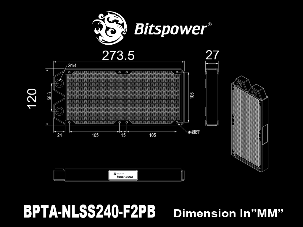 Bitspower Radiator Tarasque II 240S