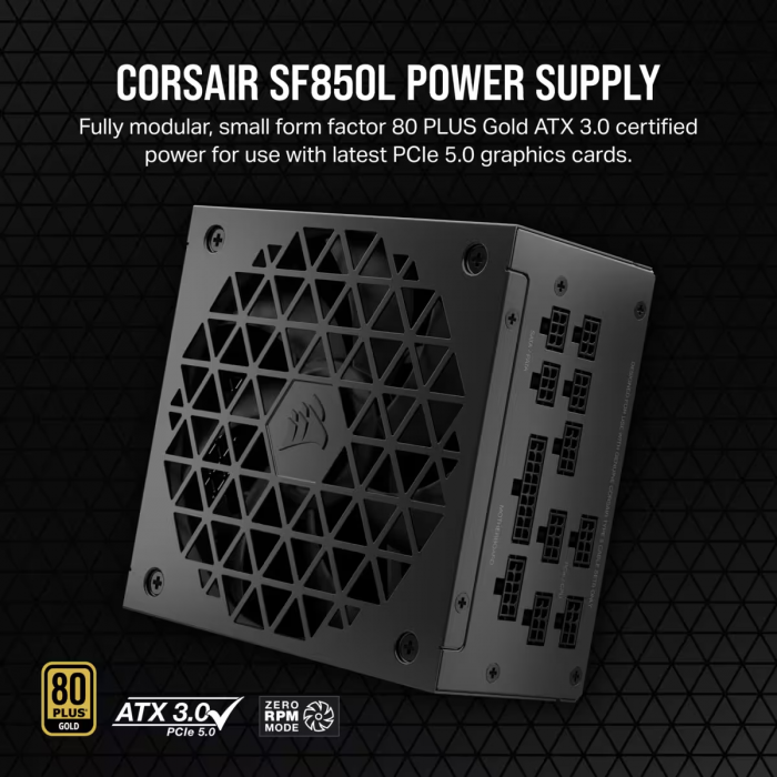 PSU Corsair SF850L - ATX 3.0 & PCIe 5.0 80 Plus Gold - Full Modul