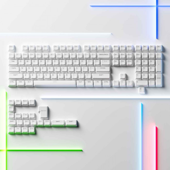 KEYCAP AKKO ASA Shine Through Keycap set – White (Xuyên LED/ASA profile/131 nút)