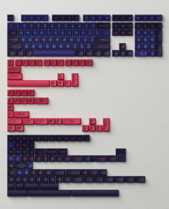 KEYCAP AKKO Keycap set – NEON (PBT Double-Shot/MDA profile/227 nút)