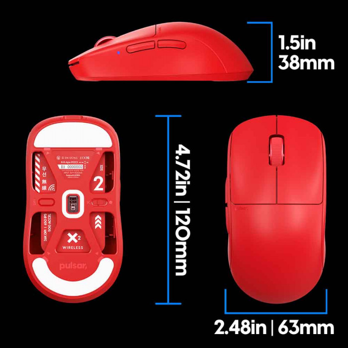 Chuột không dây Pulsar X2 Wireless Red Edition
