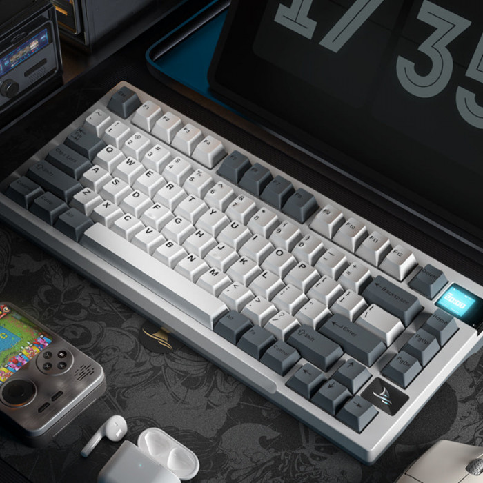 Bàn Phím Cơ Darmoshark K8 Mechanical Keyboard White Grey