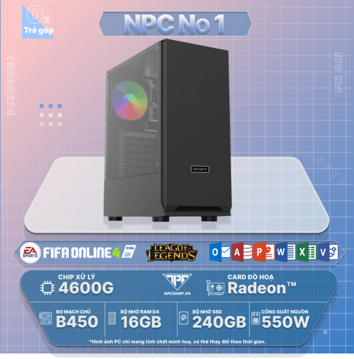 NPC NO 1 (Ryzen 5 4600G/16GB/240GB SSD/PSU ATOM V550 550W)