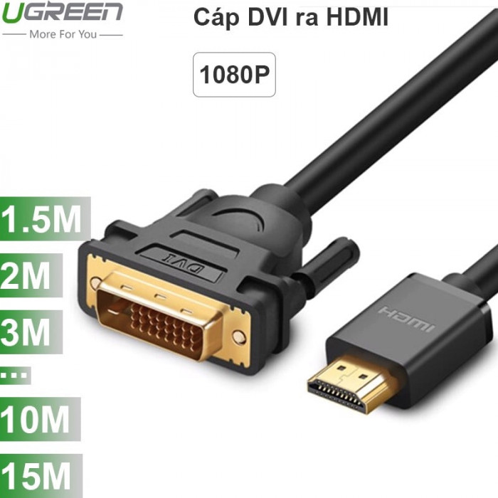 Cáp HDMI sang DVI truyền hình ảnh dài 1.5M Ugreen ( 11150)