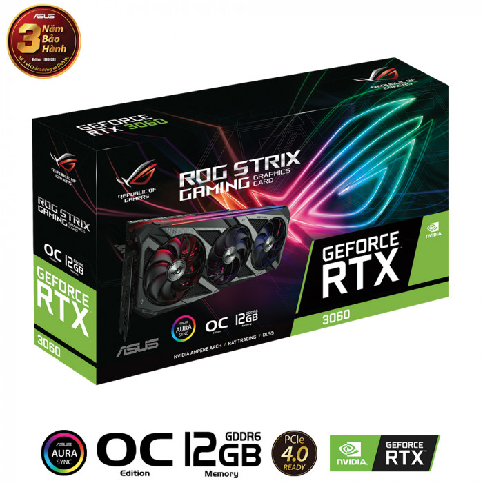 VGA Asus ROG Strix GeForce RTX™ 3060 OC Edition 12GB GDDR6 