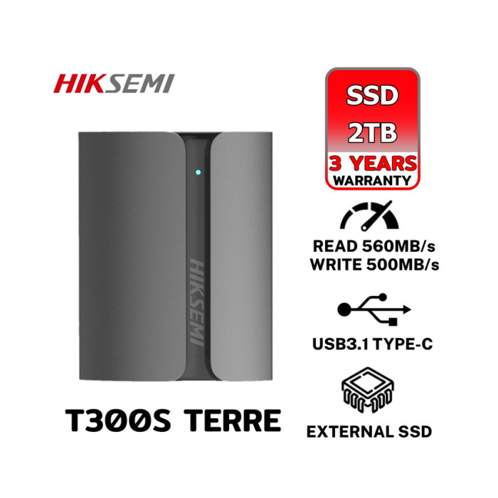 Ổ cứng di động SSD Hiksemi T300S 2TB Terre (Màu xám)